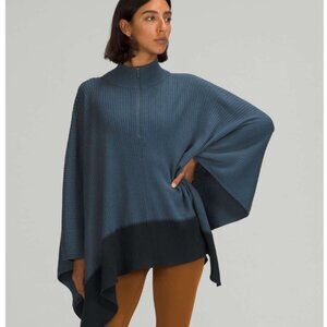Lululemon on the go poncho blue sweater zip NWOT
